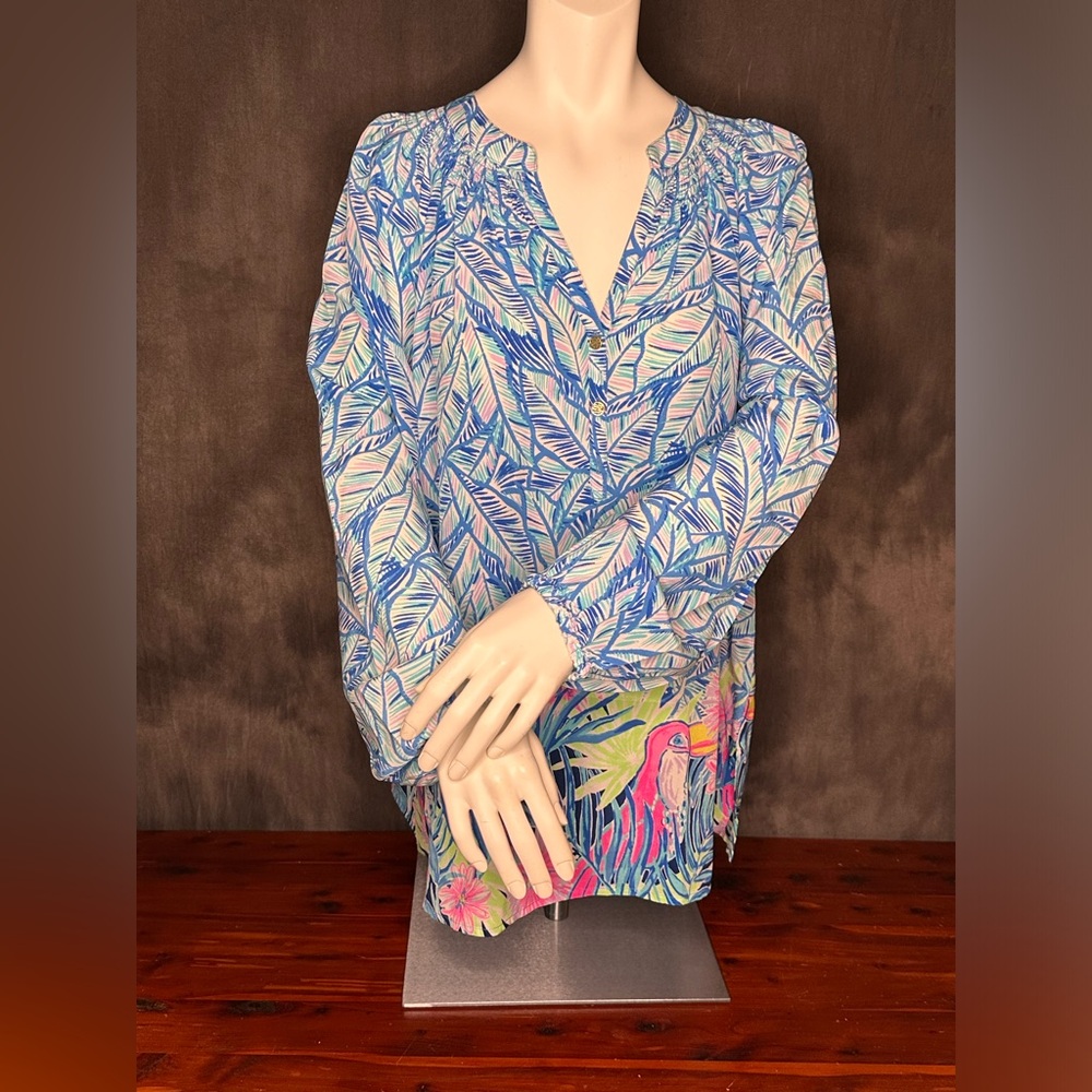 Lilly Pulitzer Elsa Silk Blouse XL